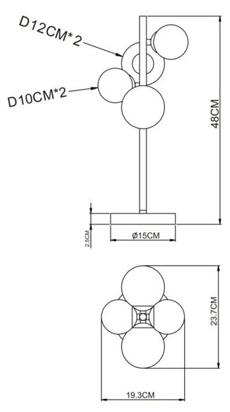 GLOBO RIHA 56135-4T Stolní lampa