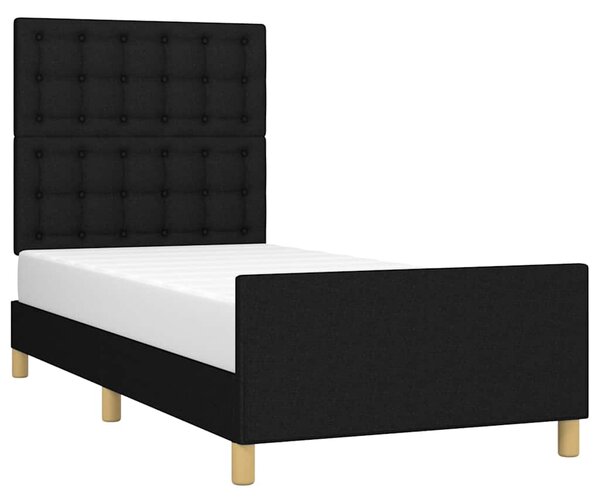 Rám postele s čelem černý 80 x 200 cm textil 3125335