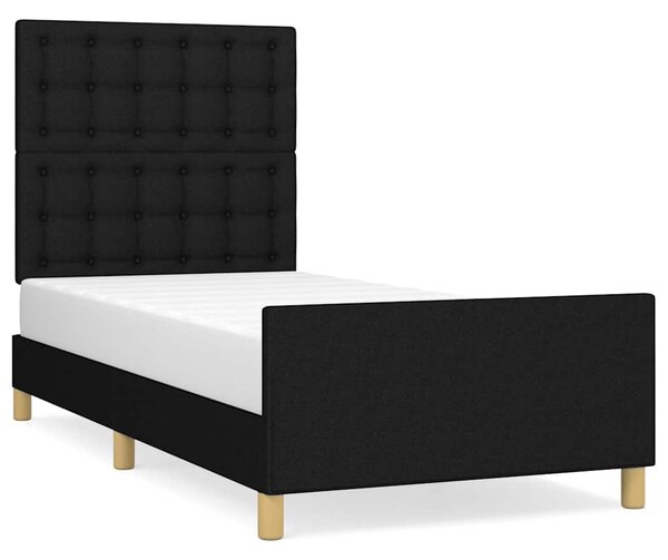 Rám postele s čelem černý 80 x 200 cm textil 3125335