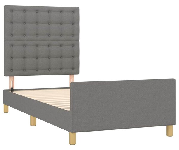 Rám postele s čelem tmavě šedý 80 x 200 cm textil 3125334