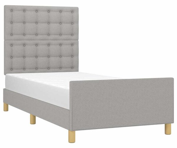 Rám postele bez matrace světle šedá 100 x 200 cm textil 3125357