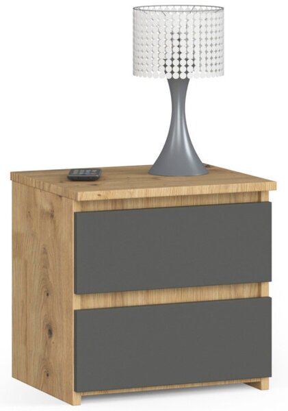Noční stolek CL2 2SZ CLP dub artisan / šedý
