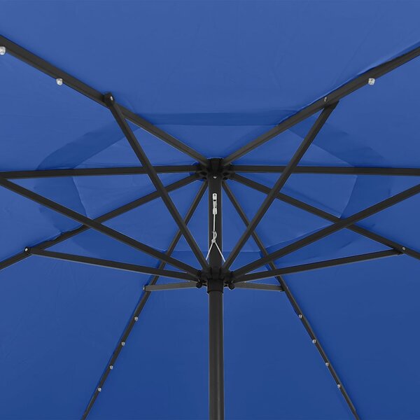Zahradní slunečník s LED osvětlením 400 cm azurově modrý 312537