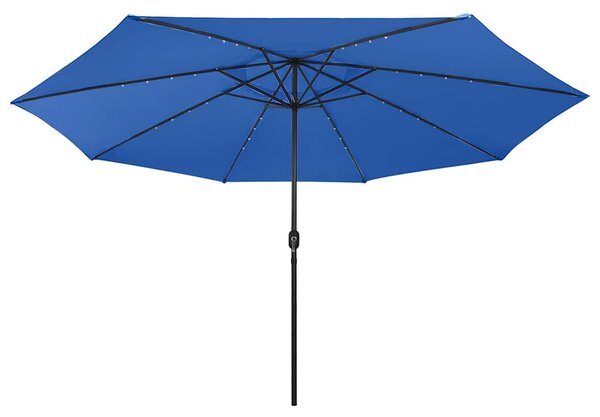 Zahradní slunečník s LED osvětlením 400 cm azurově modrý 312537