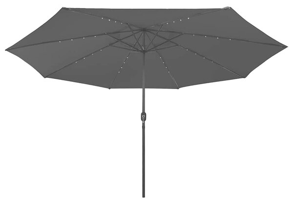 Zahradní slunečník s LED osvětlením 400 cm černý 312536