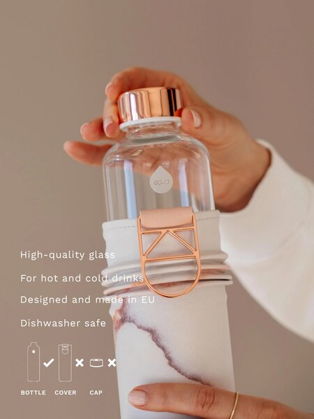 Skleněná lahev s obalem z umělé kůže EQUA Lava 750 ml