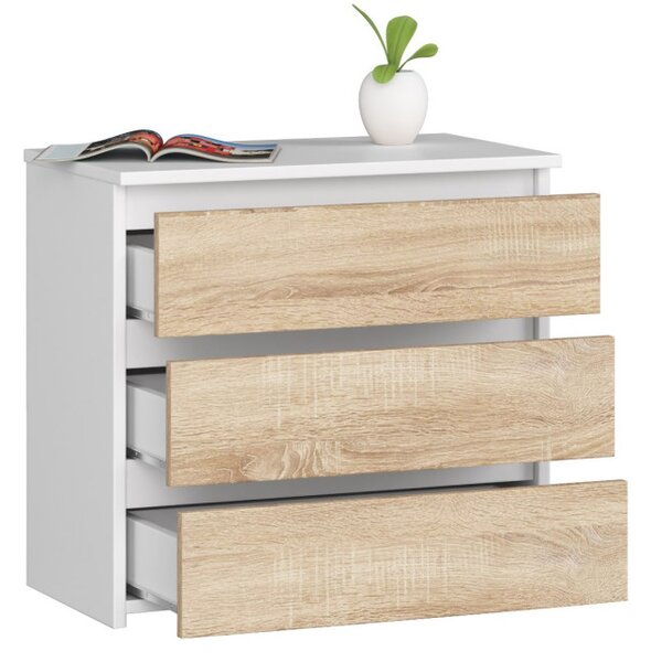 Noční stolek CL3 60 cm bílý / sonoma