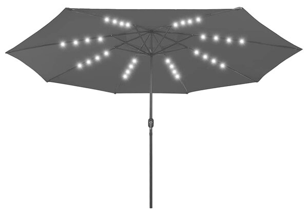 Zahradní slunečník s LED osvětlením 400 cm černý 312536