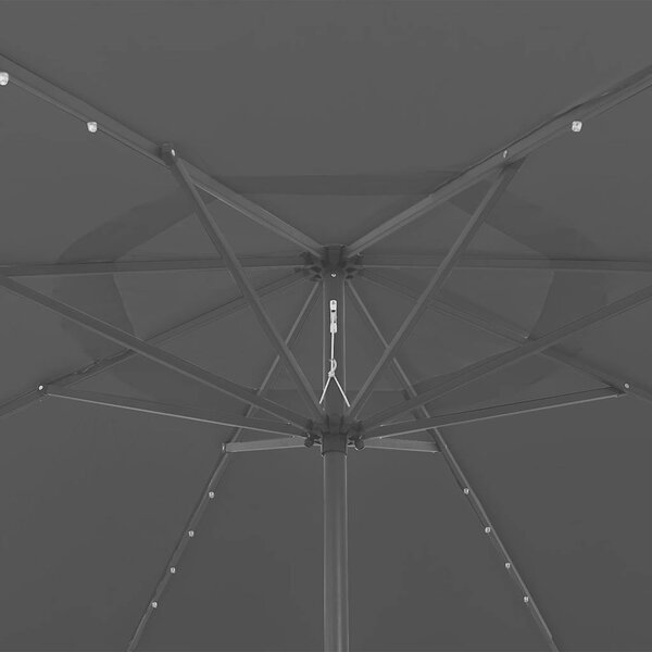 Zahradní slunečník s LED osvětlením 400 cm černý 312536