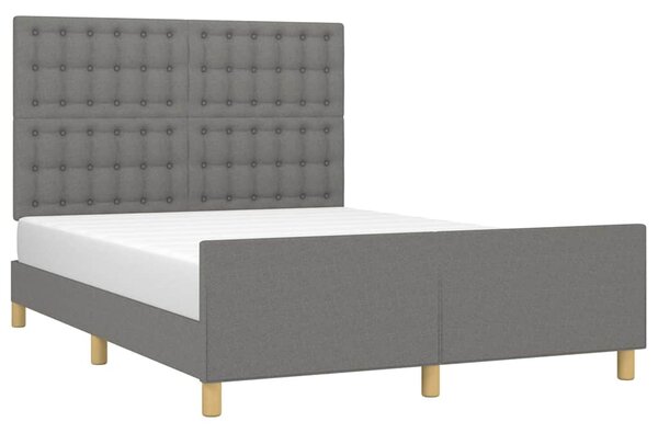 Postel bez matrace tmavě šedá 140 x 200 cm textil 3125382