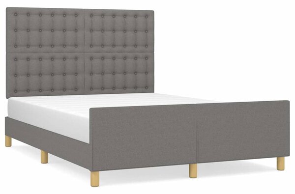 Postel bez matrace tmavě šedá 140 x 200 cm textil 3125382