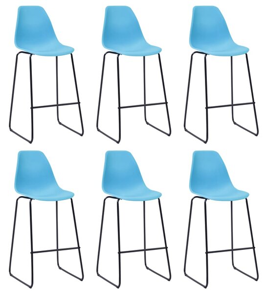 Barové židle 6 ks modré plast