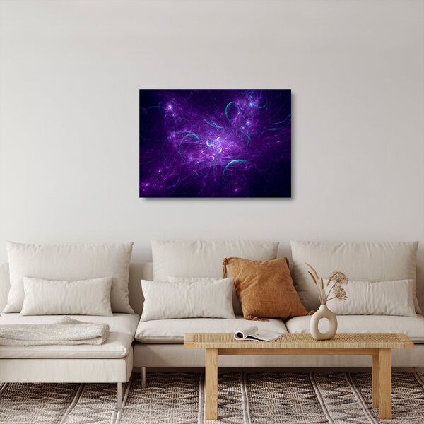 Skleněný obraz moderní modré abstrakce (70x50 cm)