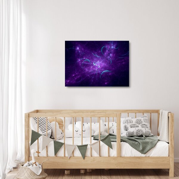 Skleněný obraz moderní modré abstrakce (70x50 cm)