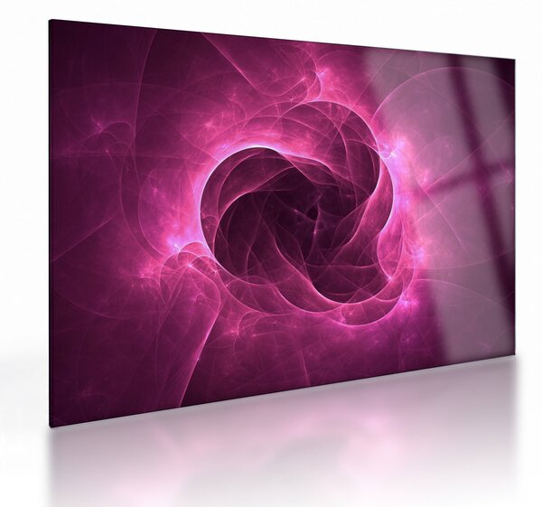 Skleněný obraz moderní růžové abstrakce (70x50 cm)