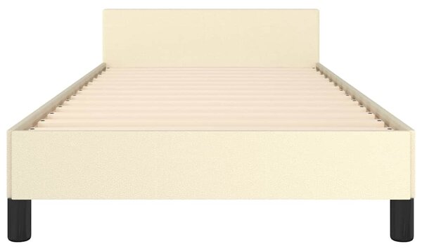 Rám postele s čelem krémový 80 x 200 cm umělá kůže 3125417