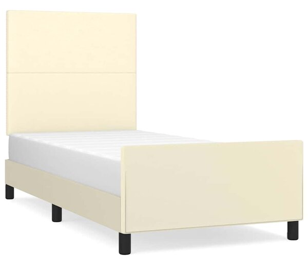 Rám postele s čelem krémový 80 x 200 cm umělá kůže 3125417
