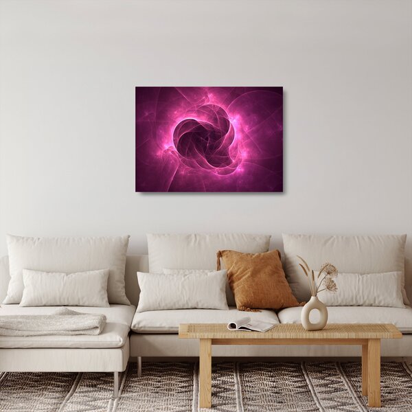 Skleněný obraz moderní růžové abstrakce (70x50 cm)