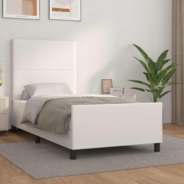 Rám postele s čelem bílý 80 x 200 cm umělá kůže 3125416