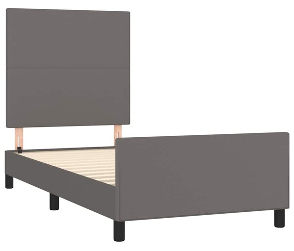 Rám postele s čelem šedý 80 x 200 cm umělá kůže 3125419