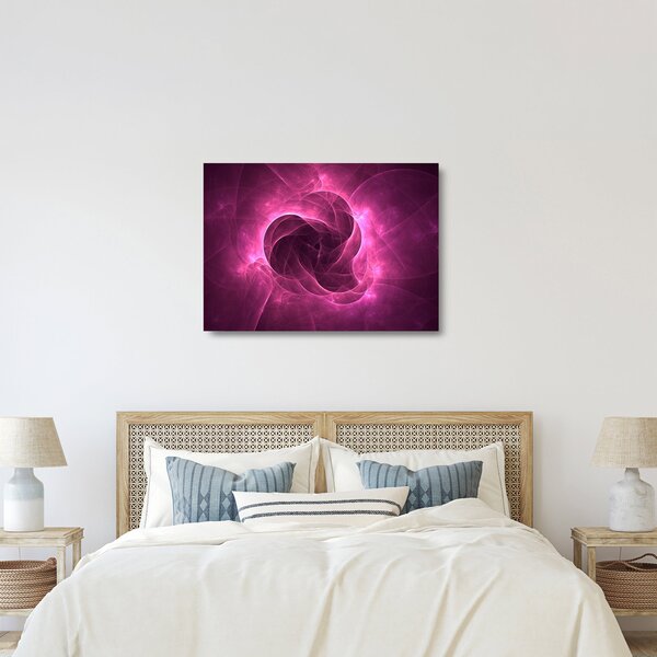 Skleněný obraz moderní růžové abstrakce (70x50 cm)