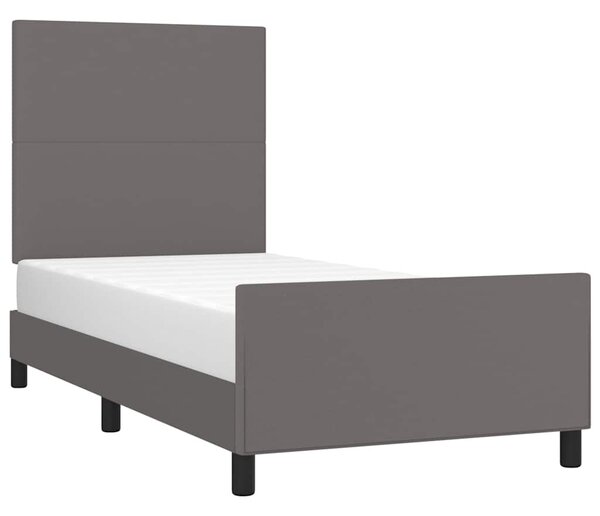 Rám postele s čelem šedý 80 x 200 cm umělá kůže 3125419