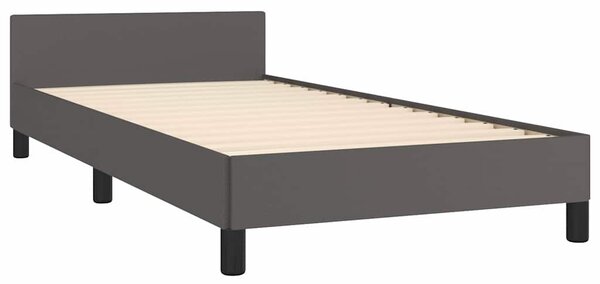 Rám postele s čelem šedý 80 x 200 cm umělá kůže 3125419