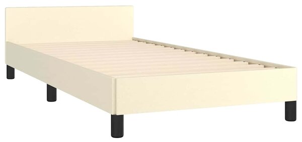 Rám postele s čelem krémový 80 x 200 cm umělá kůže 3125417