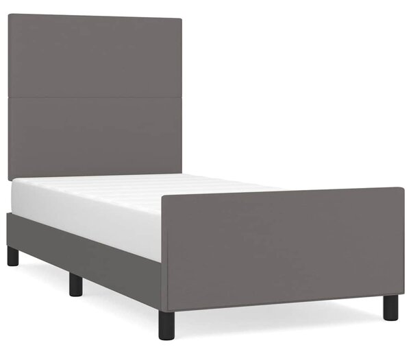Rám postele s čelem šedý 80 x 200 cm umělá kůže 3125419