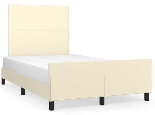Rám postele s čelem krémový 120x200 cm umělá kůže 3125441