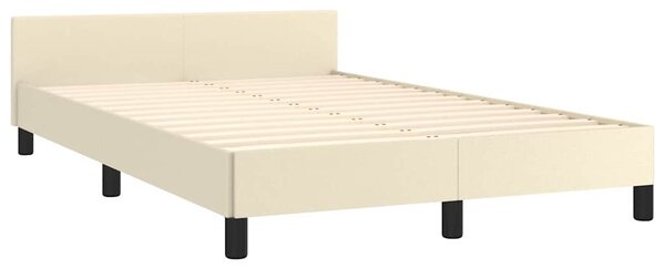 Rám postele s čelem krémový 120x200 cm umělá kůže 3125441
