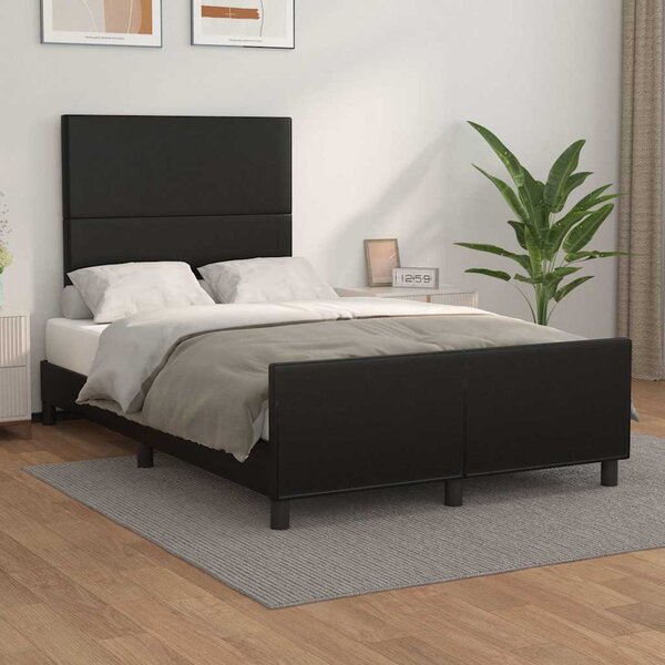 Rám postele s čelem černý 120 x 200 cm umělá kůže 3125439