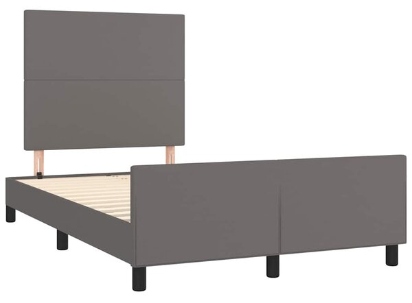 Rám postele s čelem šedý 120x200 cm umělá kůže 3125443