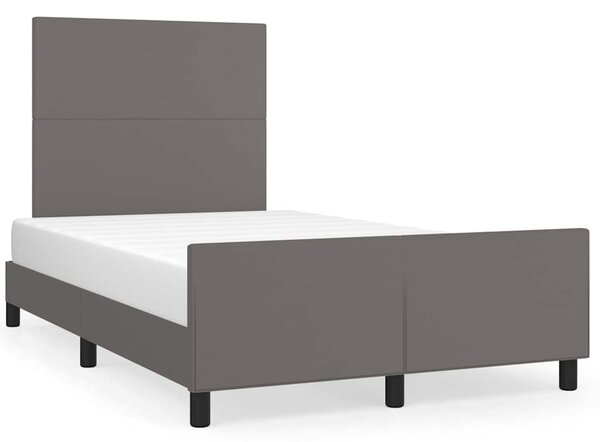 Rám postele s čelem šedý 120x200 cm umělá kůže 3125443