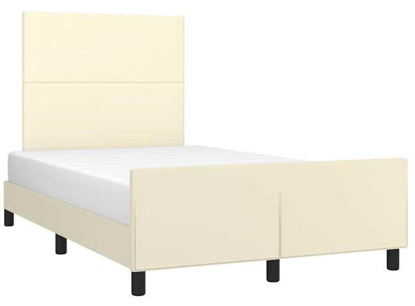 Rám postele s čelem krémový 120x200 cm umělá kůže 3125441