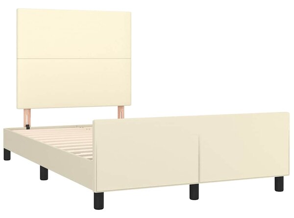 Rám postele s čelem krémový 120x200 cm umělá kůže 3125441