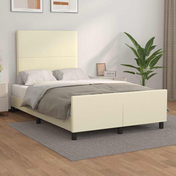 Rám postele s čelem krémový 120x200 cm umělá kůže 3125441