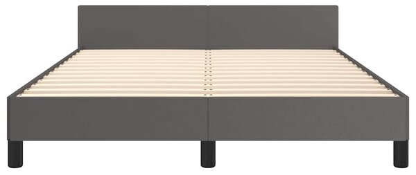 Rám postele s čelem šedý 140x190 cm umělá kůže 3125449
