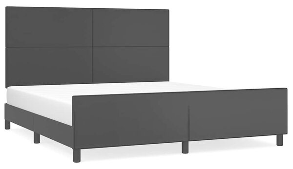 Rám postele s čelem černý 160x200 cm umělá kůže 3125457