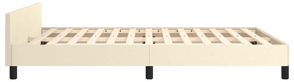 Rám postele s čelem krémový 140x190 cm umělá kůže 3125569
