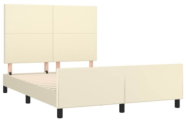 Rám postele s čelem krémový 140x190 cm umělá kůže 3125447