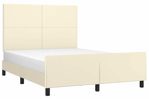 Rám postele s čelem krémový 140x190 cm umělá kůže 3125447