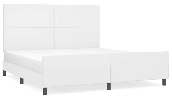 Rám postele s čelem bílý 160x200 cm umělá kůže 3125458