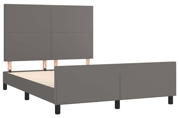Rám postele s čelem šedý 140x190 cm umělá kůže 3125449