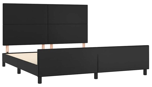 Rám postele s čelem černý 160x200 cm umělá kůže 3125457