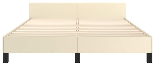 Rám postele s čelem krémový 140x190 cm umělá kůže 3125569