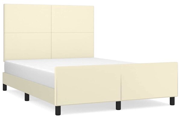 Rám postele s čelem krémový 140x190 cm umělá kůže 3125447