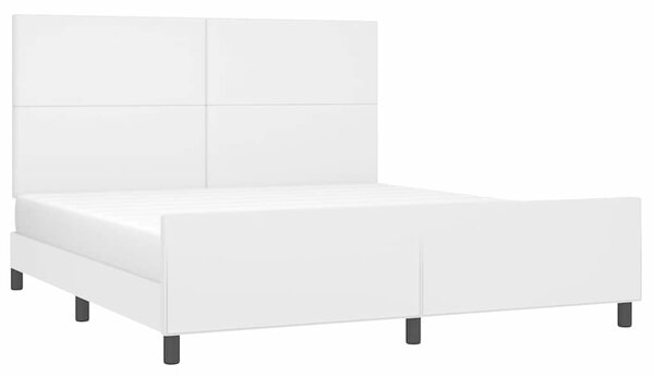 Rám postele s čelem bílý 160x200 cm umělá kůže 3125458