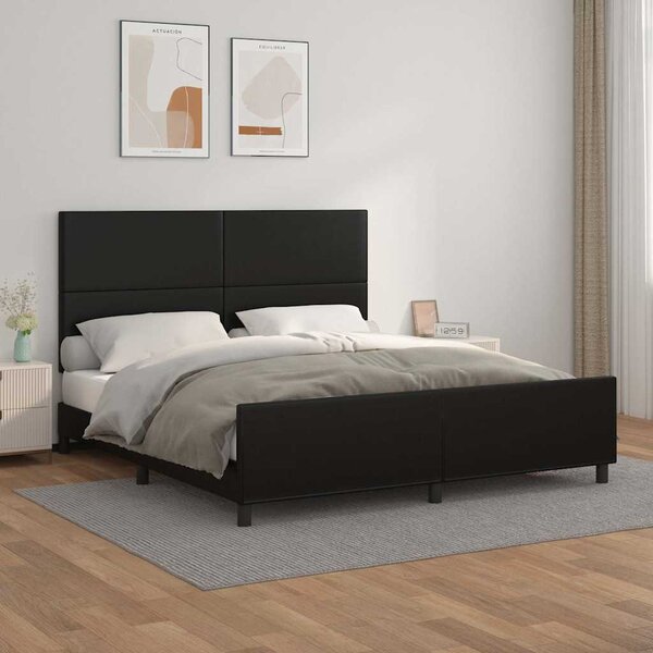 Rám postele s čelem černý 160x200 cm umělá kůže 3125457