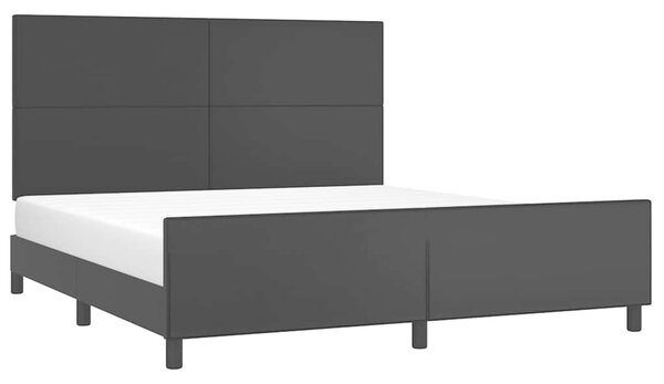 Rám postele s čelem černý 160x200 cm umělá kůže 3125457
